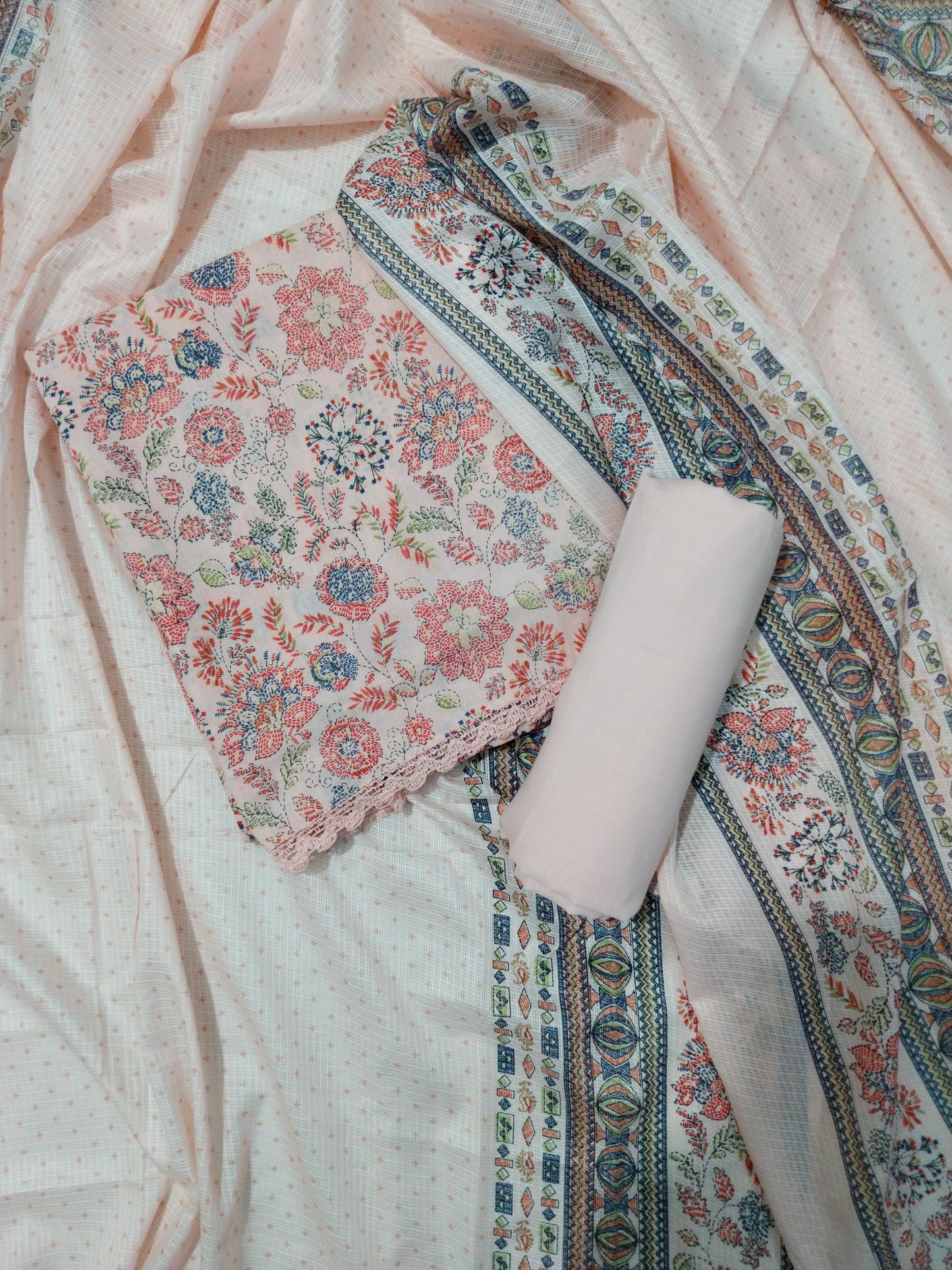 PRINTED TOP WITH PLAIN BOTTOM